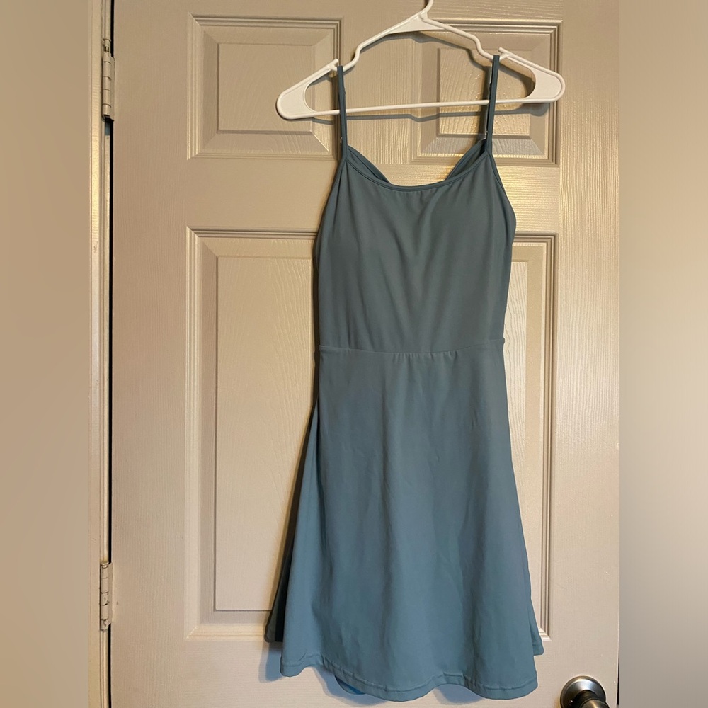 Teal Spaghetti Strap Sports Dress